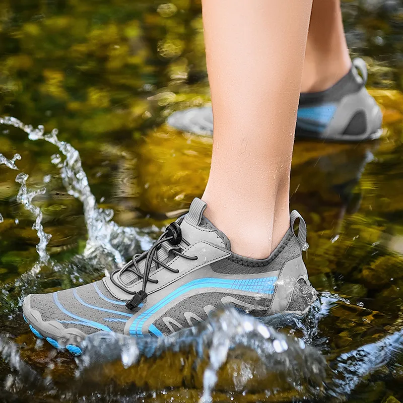 TELENT Odor Resistant Quick Dry Lightweight River Trekking Shoes Unisex Gray-1