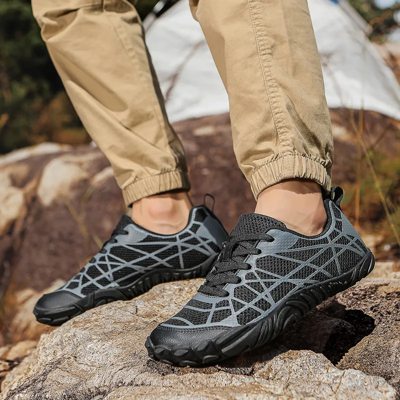 TELENT Odor Resistant Quick Dry Lightweight River Trekking Shoes Unisex Black-3