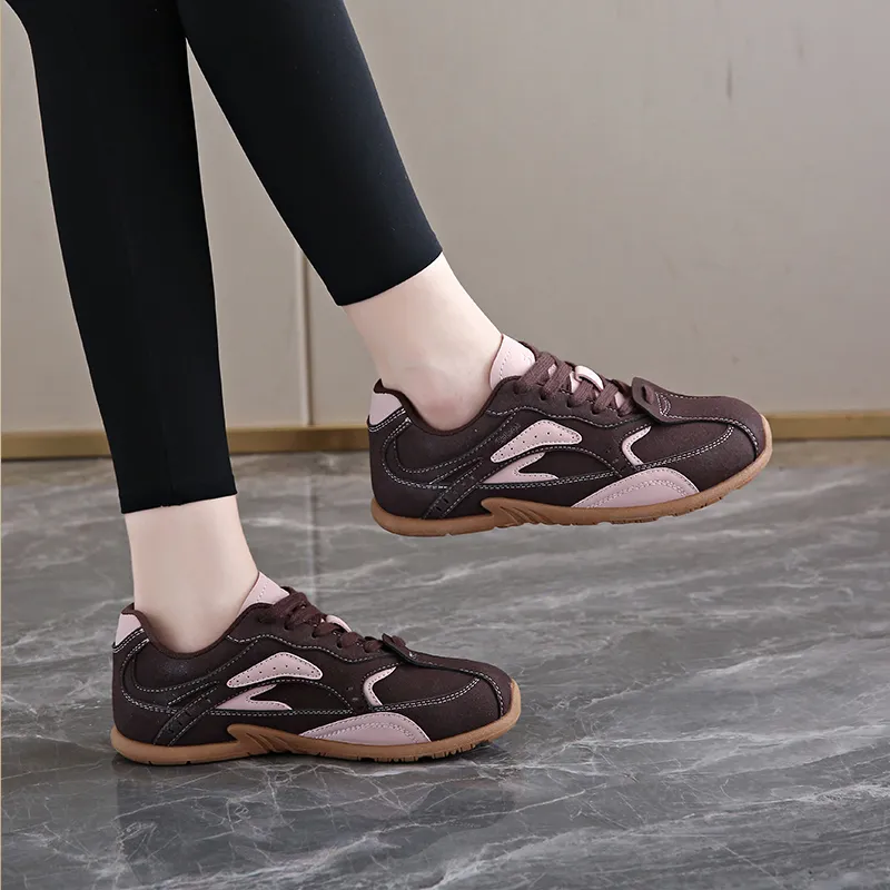 TELENT Cushioning And Breathable Low Top Casual Shoes Women's Brown Pink-2