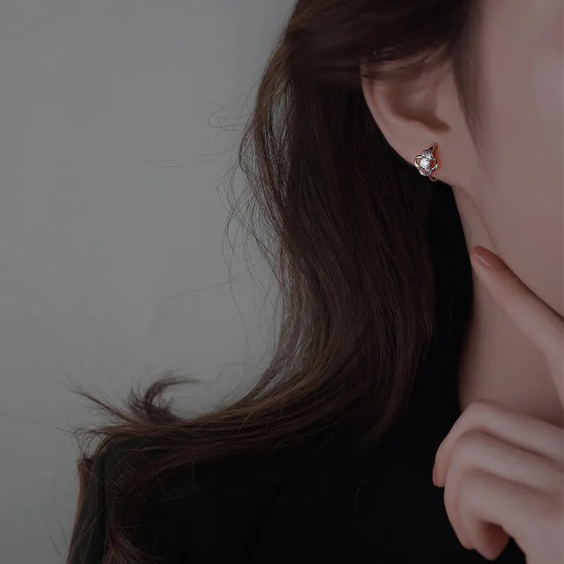 PHOENIXSILY 999 Fine Silver Stud Earrings Women's-3