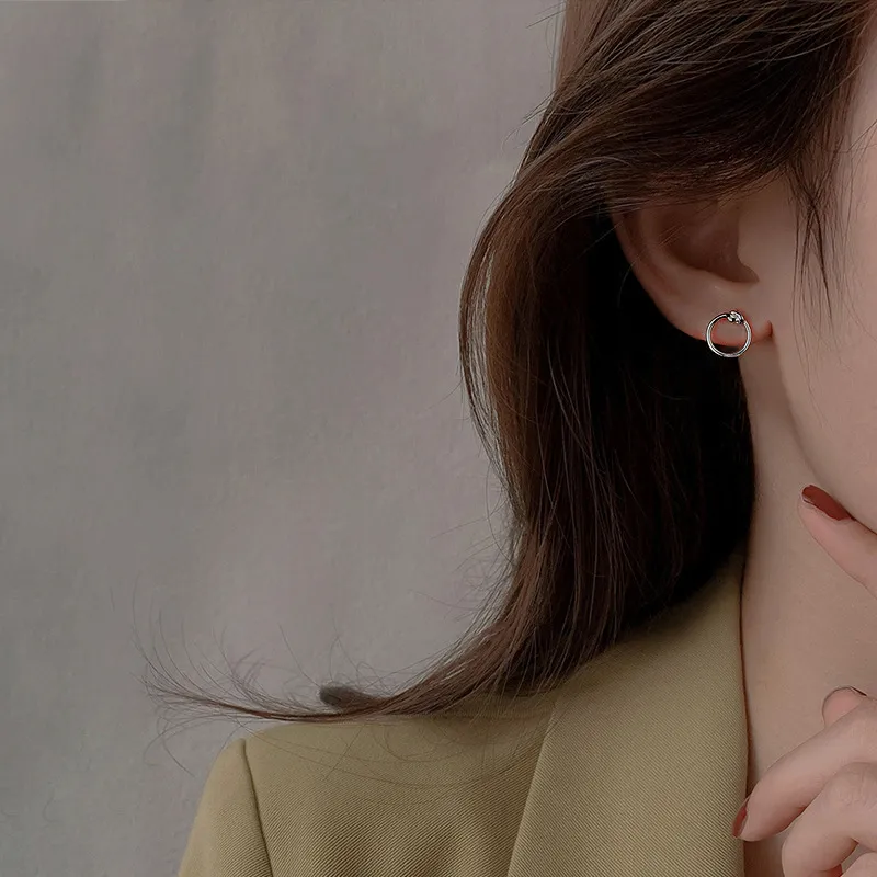 PHOENIXSILY 999 Fine Silver Stud Earrings Women's-1
