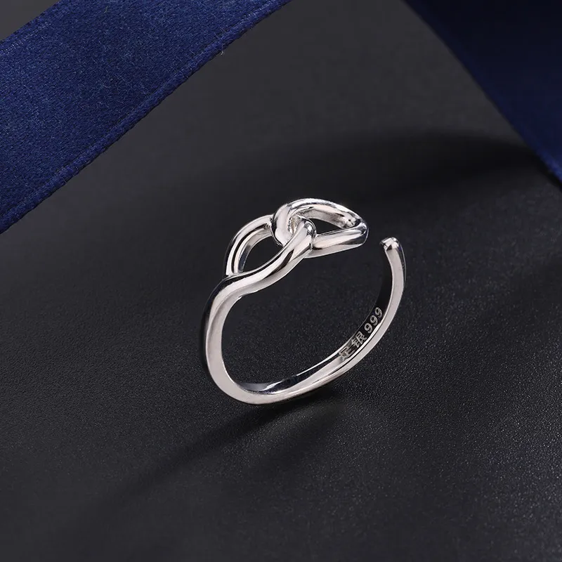PHOENIXSILY 999 Fine Silver Rings Women's-4