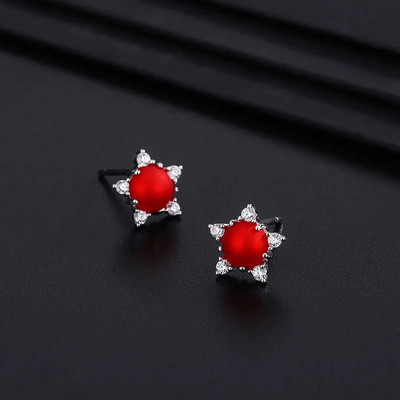 PHOENIXSILY 999 Fine Silver Stud Earrings Women's-1