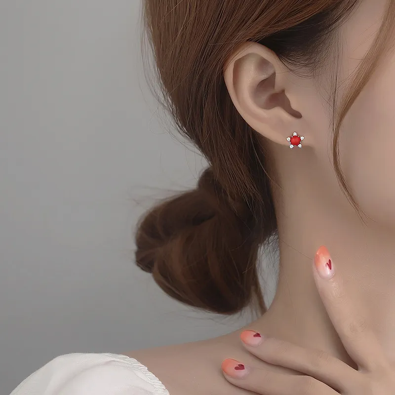 PHOENIXSILY 999 Fine Silver Stud Earrings Women's-4