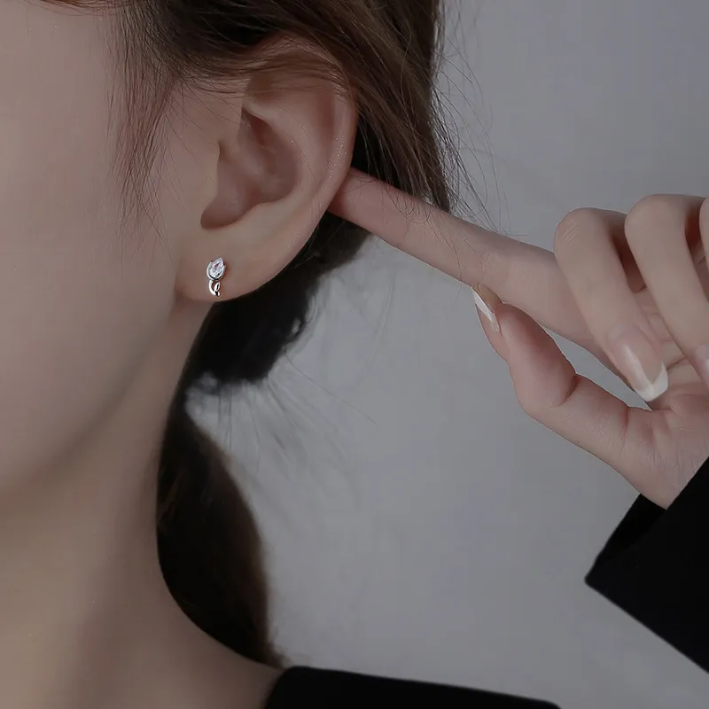 PHOENIXSILY 999 Fine Silver Stud Earrings Women's-2