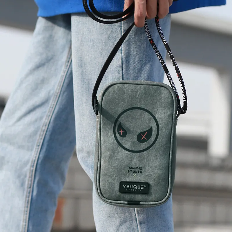 Venque Polyester Cell Phone Pouch, Small Square Bag, Shoulder Bag, Crossbody Bag Regular Unisex Gray-4