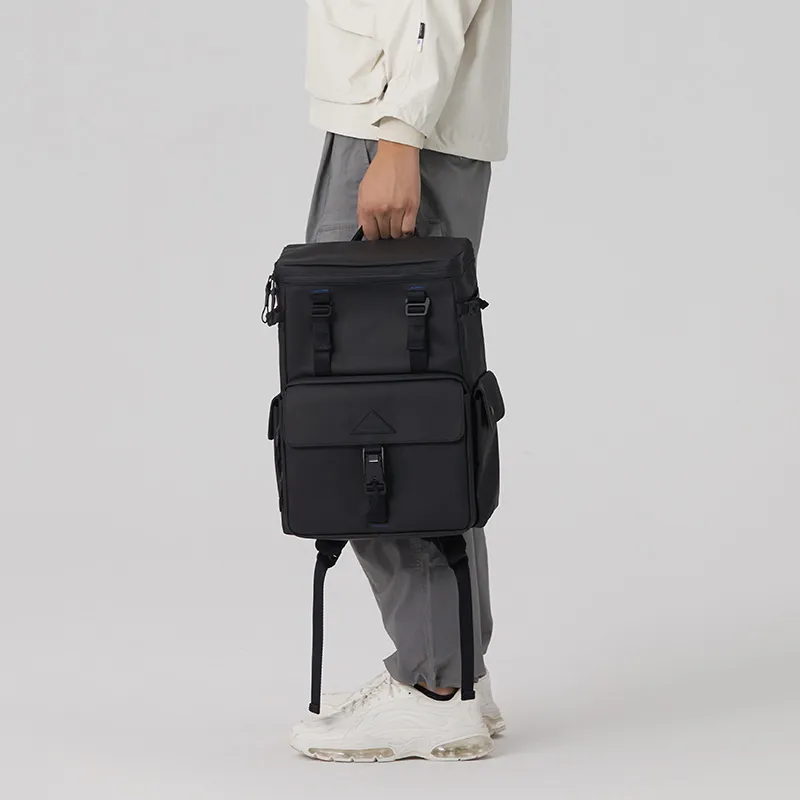 Venque Polyester Backpacks Large Size Unisex Black & Olive Green-1
