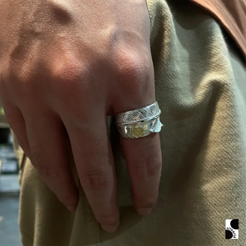 GOD SUNS 950 Silver 18K Gold Rings Unisex-4