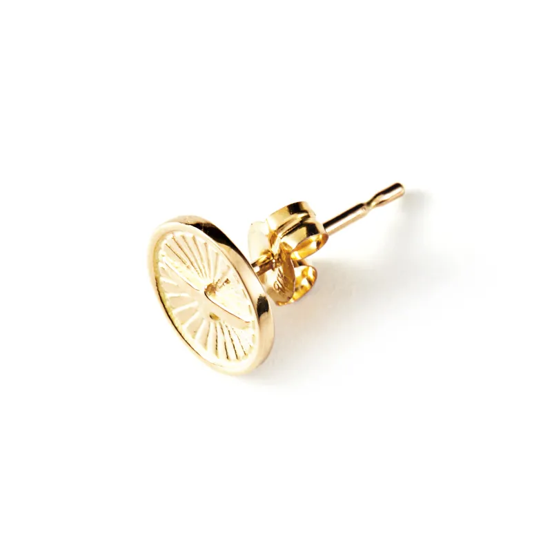 GOD SUNS 18K Gold Stud Earrings Unisex-2