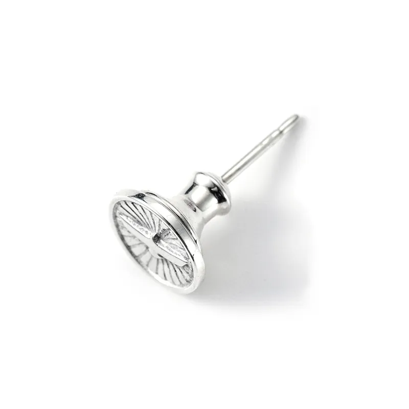 GOD SUNS 950 Silver Stud Earrings Unisex-2