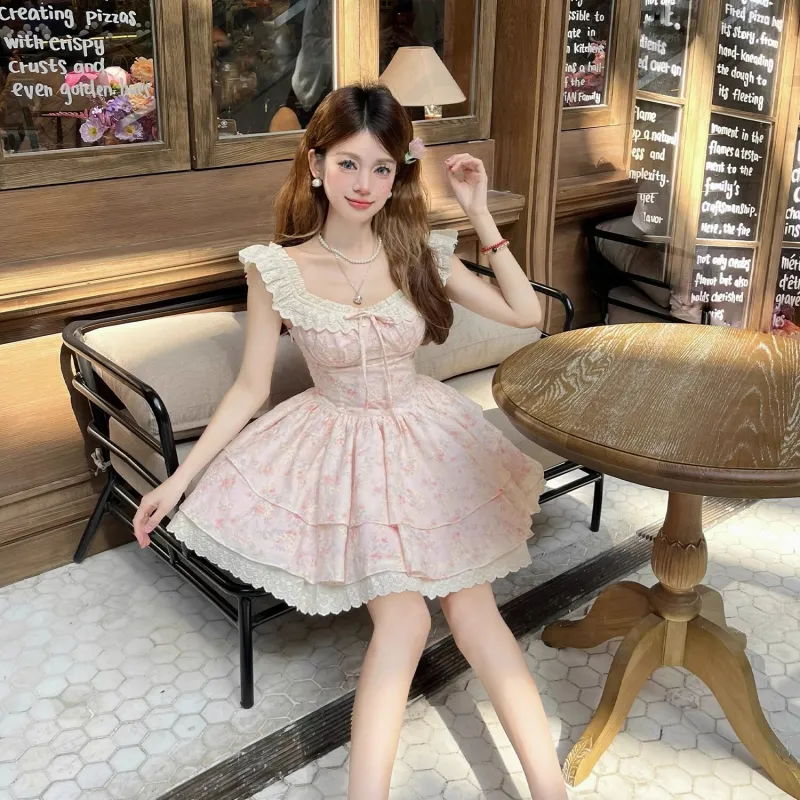 Cotton Shopping Short Sleeved Dress Women's-11