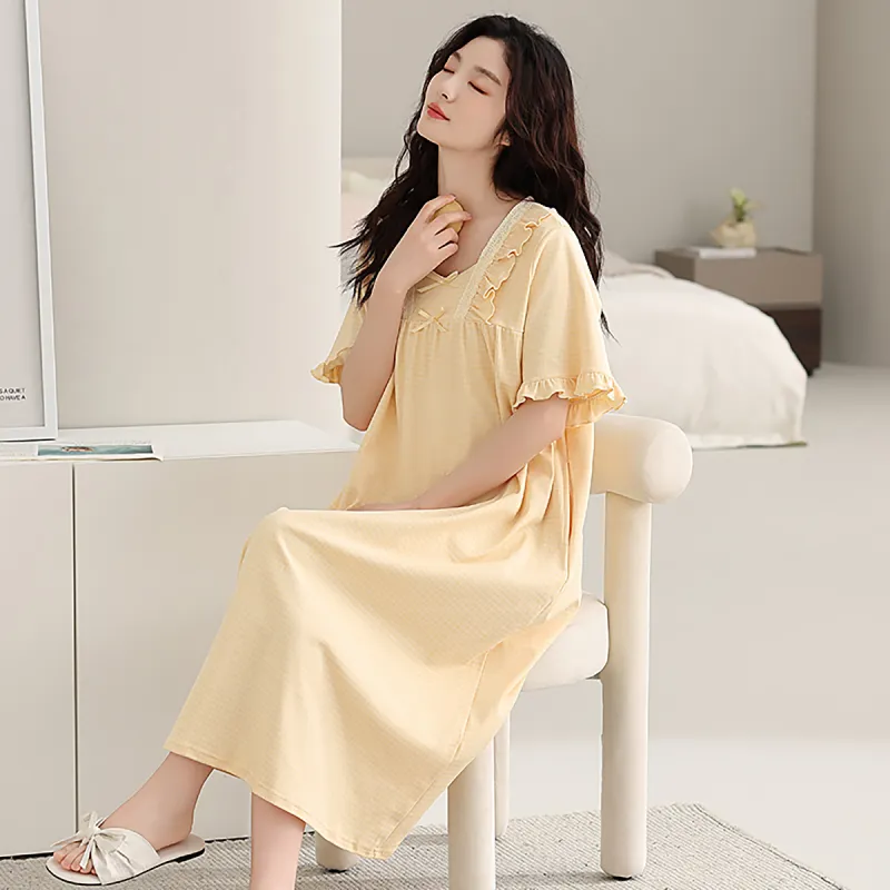 Cotton Shopping Nightgown Women's-4