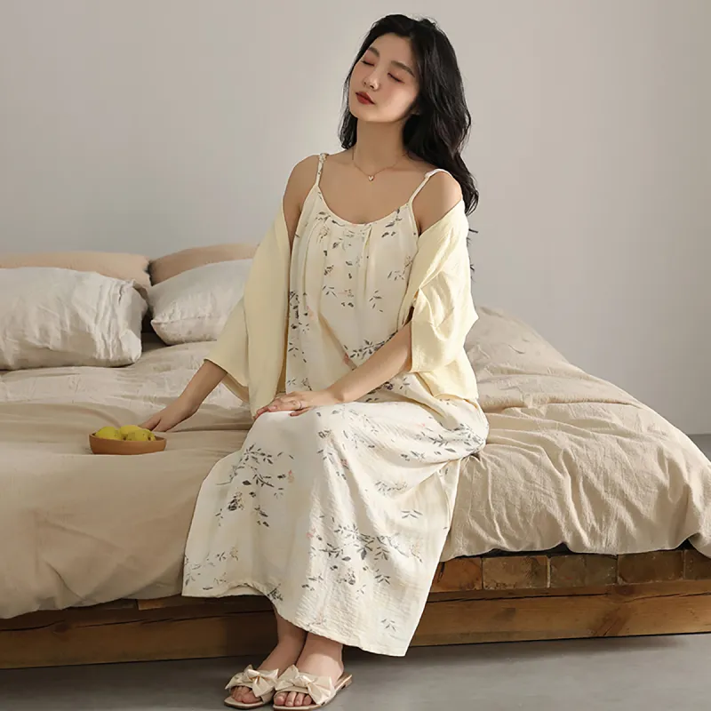 Cotton Shopping Pajama Set Women's White-2