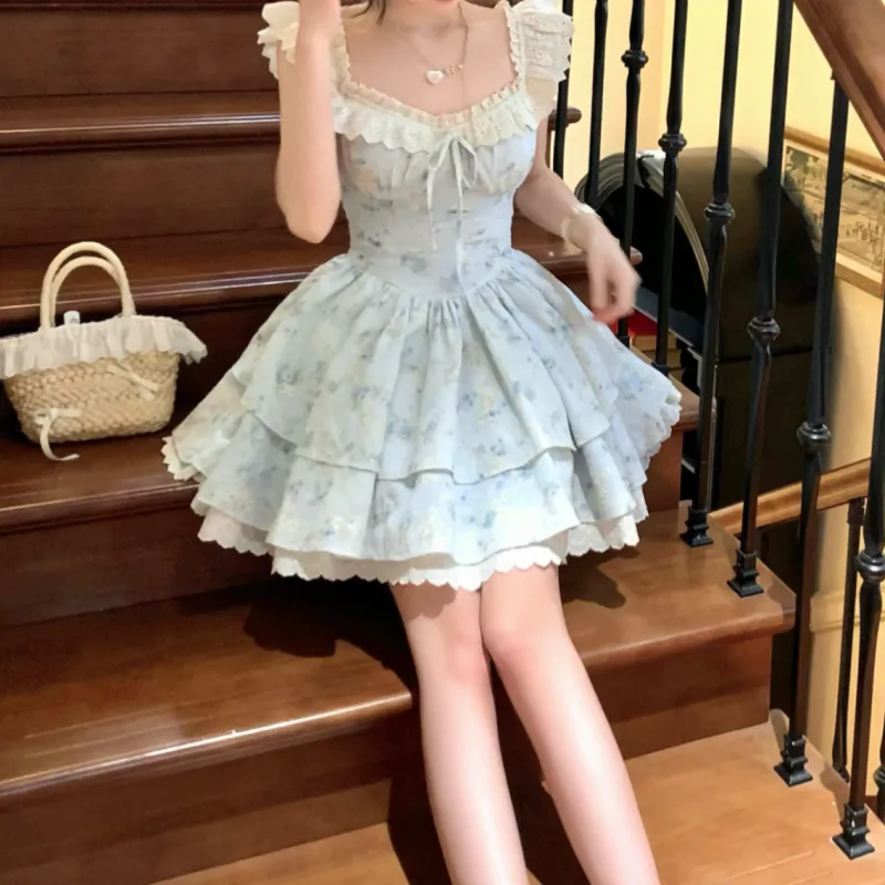 Cotton Shopping Short Sleeved Dress Women's-23