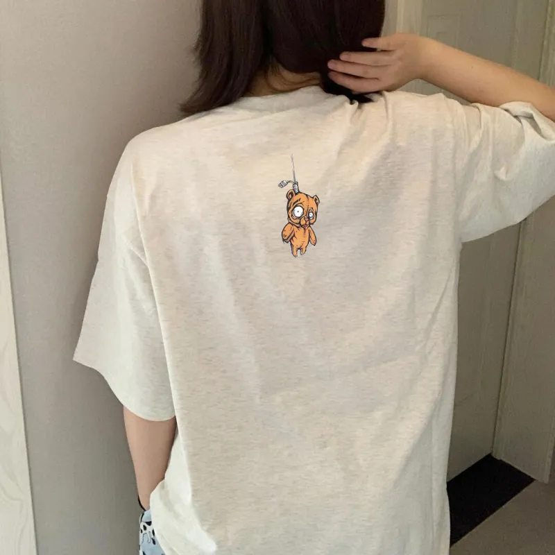Cotton Shopping Drop Shoulder Sleeve T Shirt Women's-7