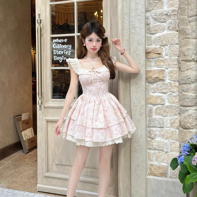 Cotton Shopping Short Sleeved Dress Women's-3