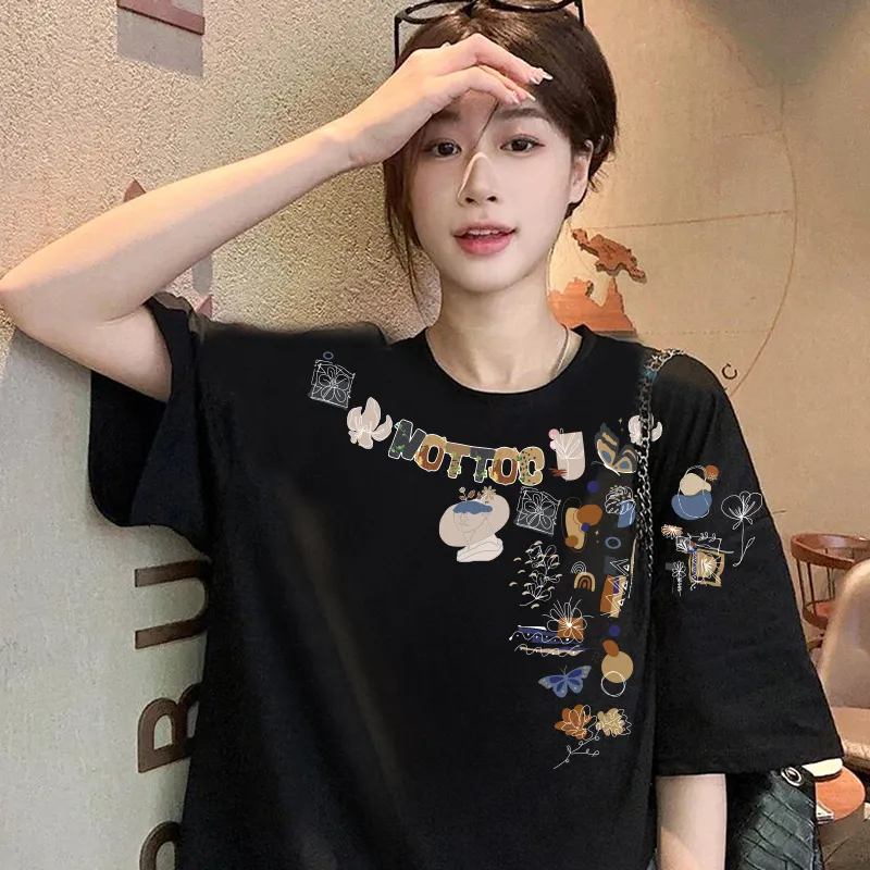 Cotton Shopping Drop Shoulder Sleeve T Shirt Unisex-2