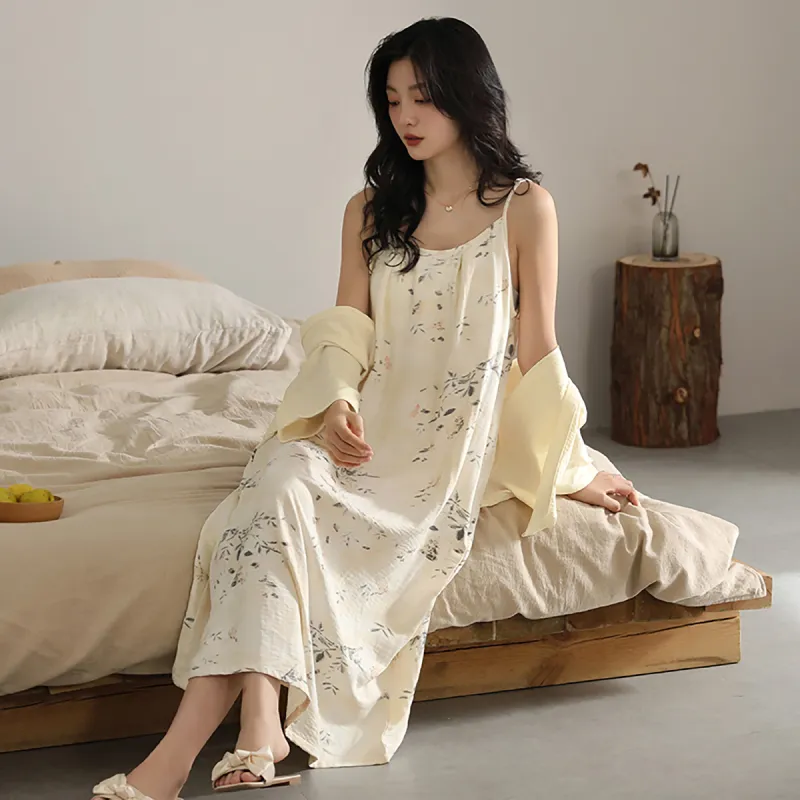Cotton Shopping Pajama Set Women's White-3