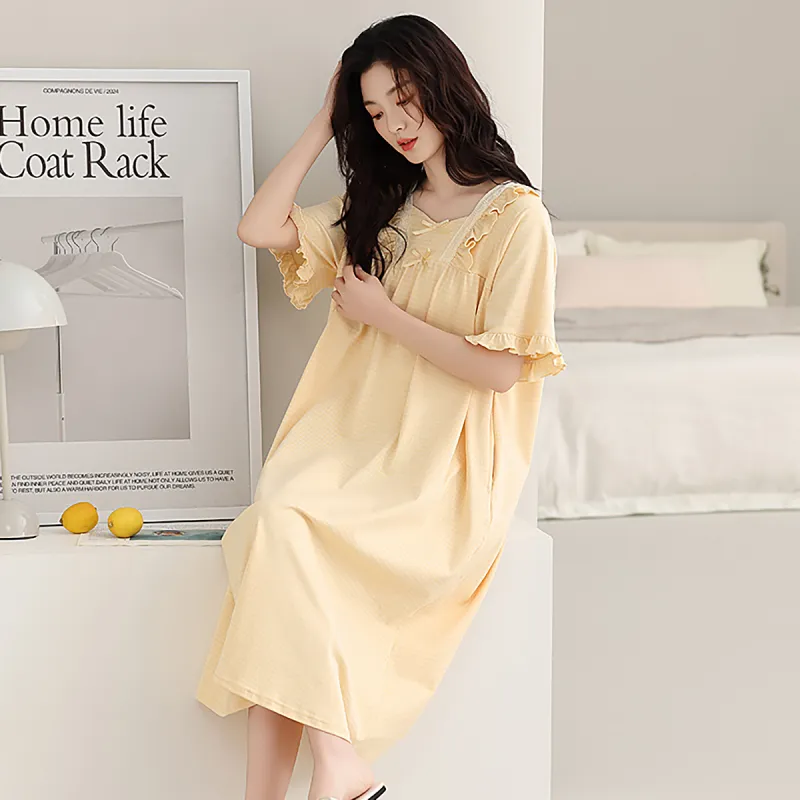 Cotton Shopping Nightgown Women's-2
