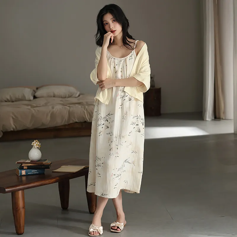 Cotton Shopping Pajama Set Women's White-5