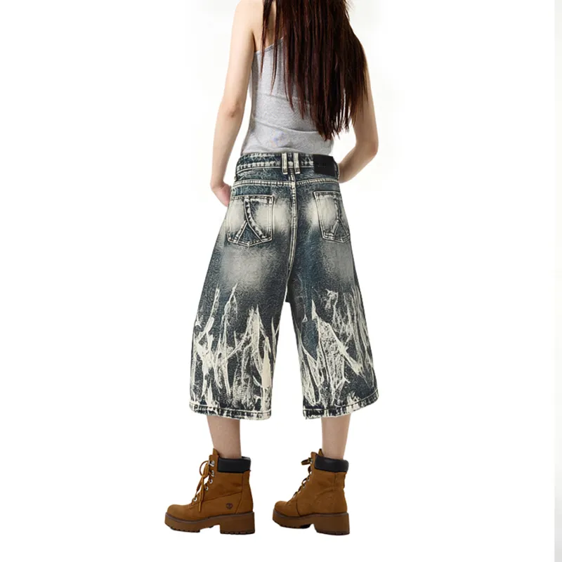 WIIPSOLID Denim Shorts Unisex Blue-3