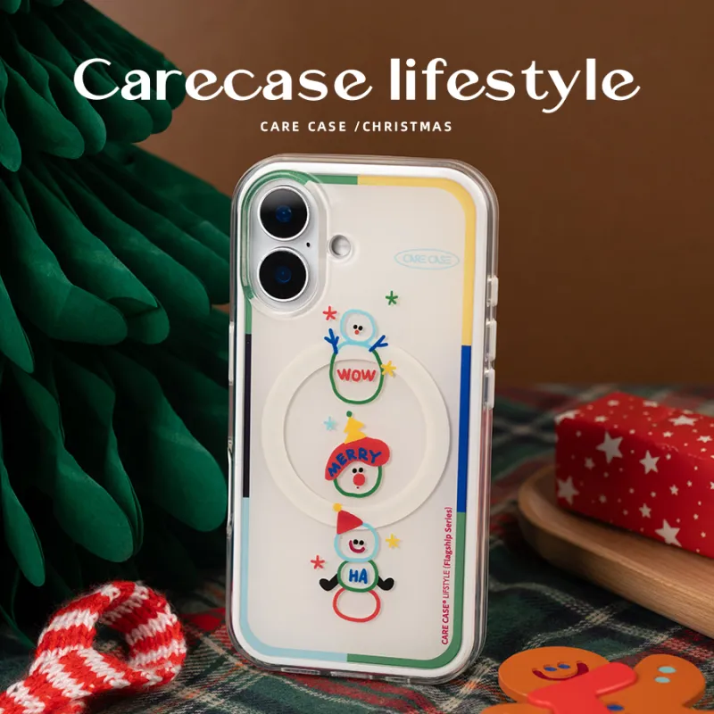 CARECASE TPU Material Snowman 2 in 1 Magnetic Phone Case Compatible With Apple IPhone 16/15/14/Pro Max-1