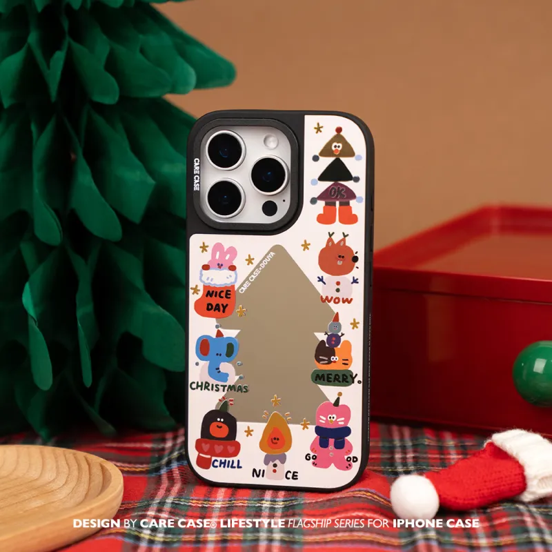 CARECASE TPU Material Christmas Gilded Mirror Finish Phone Case Compatible With Apple IPhone 16 15 14 Pro Max-1