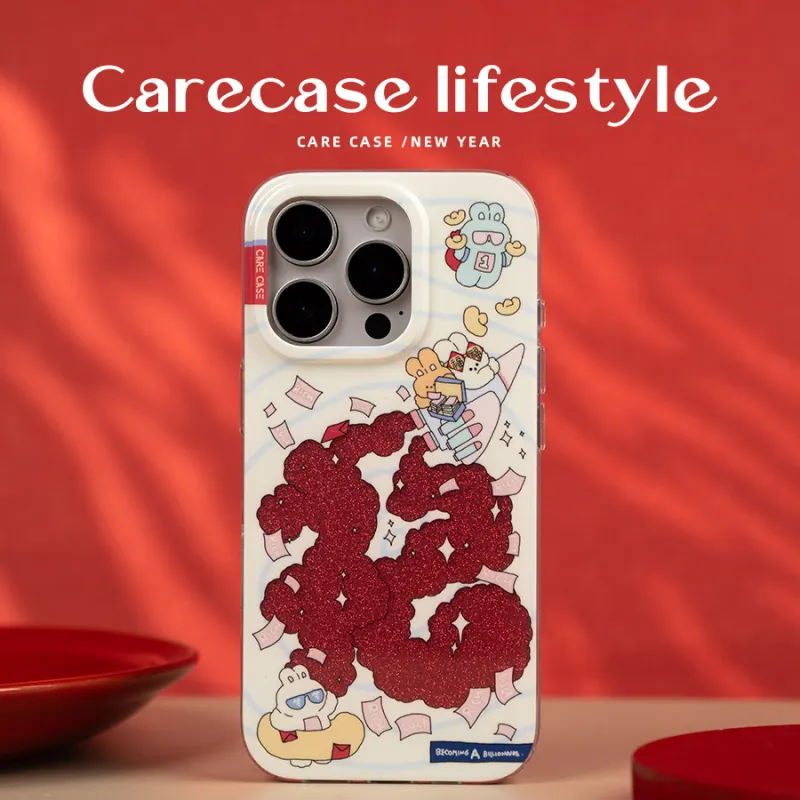 CARECASE TPU Material Original Design Blessing Air Press Phone Case Compatibility With Apple IPhone 16 15 14 Pro Max-1