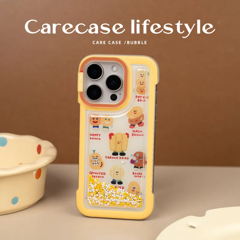 CARECASE TPU Material Potato Family Borderless Bubbles Bead Phone Case Compatible With Apple IPhone 16 15 14 Pro Max-1