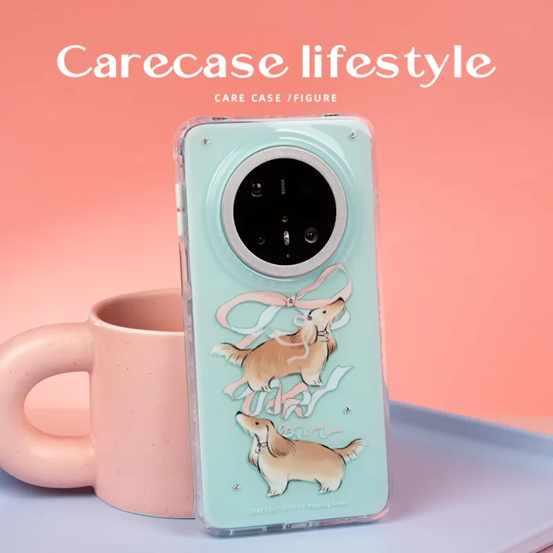 CARECASE TPU Material Original Design Bowknot Puppy Diamond Phone Case Compatibility With Huawei Pura 70/Pro+/Ultra-2