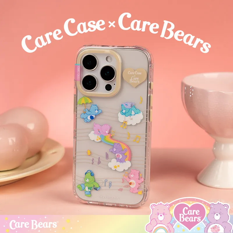 CARECASE TPU Material Care Bears Collaboration Heart Bear Family Phone Case Compatibility With Apple 16 15 14 Pro Max-5