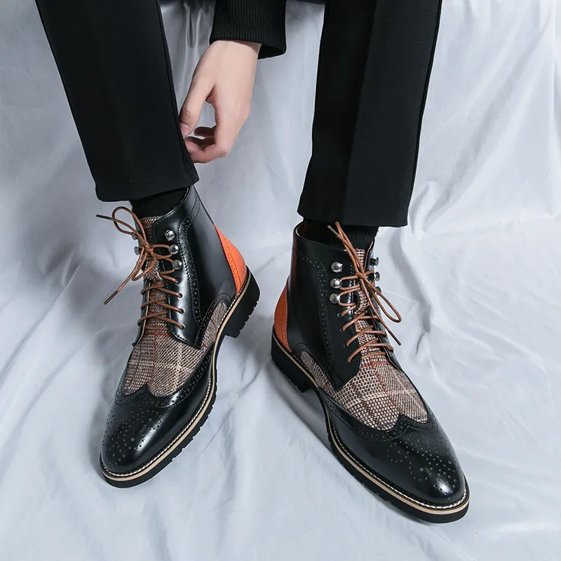 Jerden Smith Work Boots Men High Top Black/Brown-2