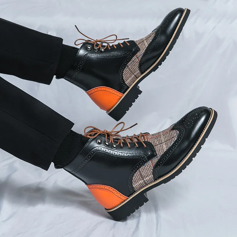 Jerden Smith Work Boots Men High Top Black/Brown-4