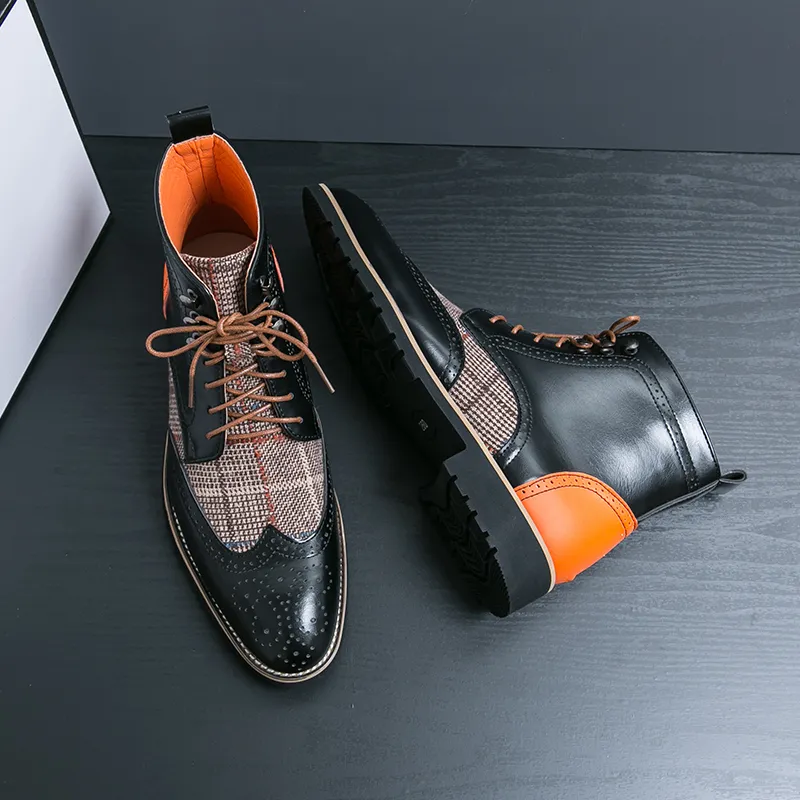 Jerden Smith Work Boots Men High Top Black/Brown-5