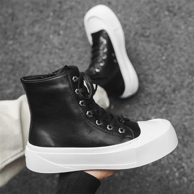 Jerden Smith Slip Resistant Waterproof Abrasion Resistant High Top Skateboard Shoes Unisex-6
