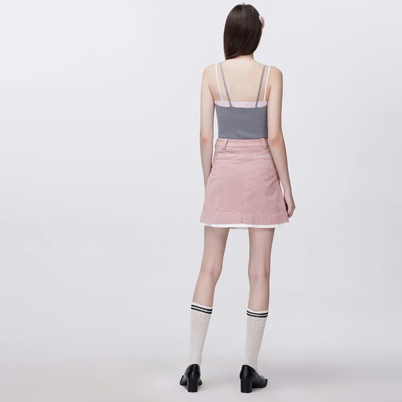 Valeria Obbaco Casual Short Skirts Women's Peach-2
