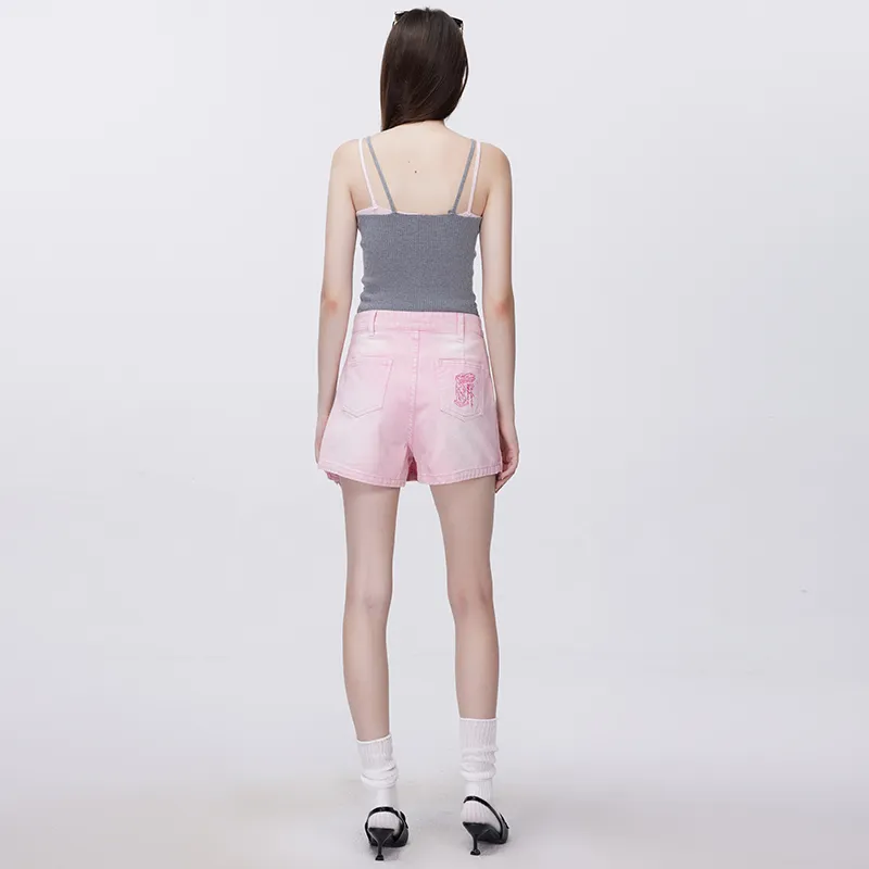 Valeria Obbaco Casual Short Skirts Pants Women's Light Pink-2