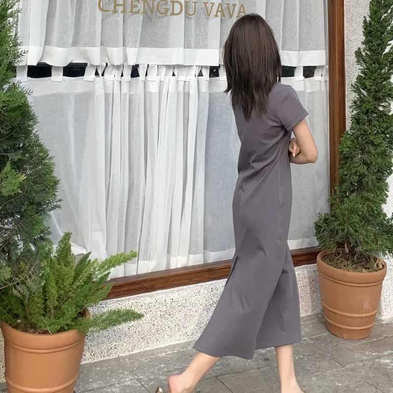 Valeria Obbaco Short Sleeved Dresses Women's Gray-2