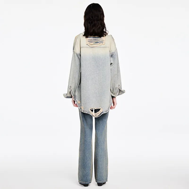 Valeria Obbaco Denim Jacket Unisex Vintage Blue-2