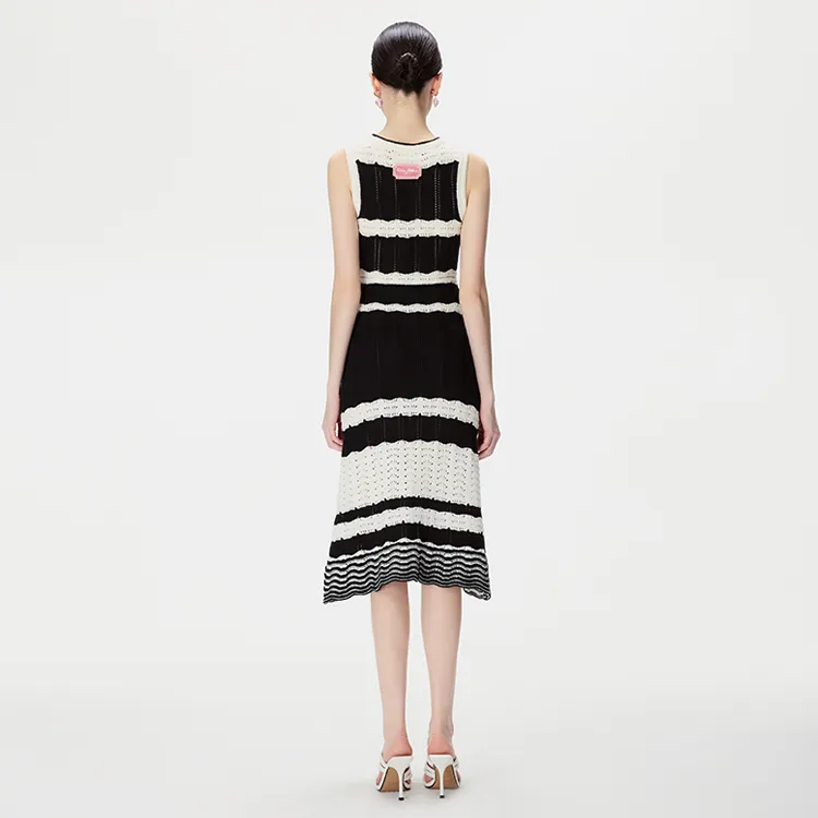 Valeria Obbaco Sleeveless Dresses Women's Black/White-2