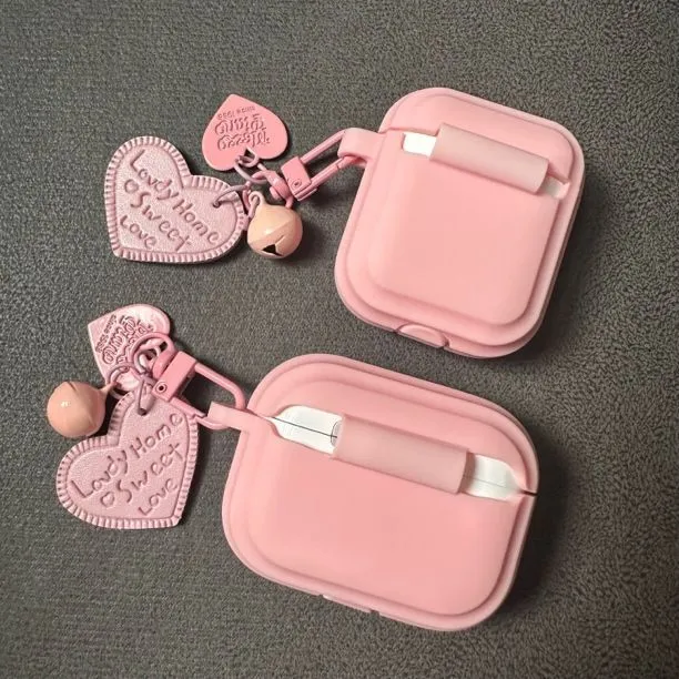 COORUBA Compatible With AirPods Pro AirPods 3 AirPods Pink Silicone Soft Shell Protective Case Headphone Cases-2