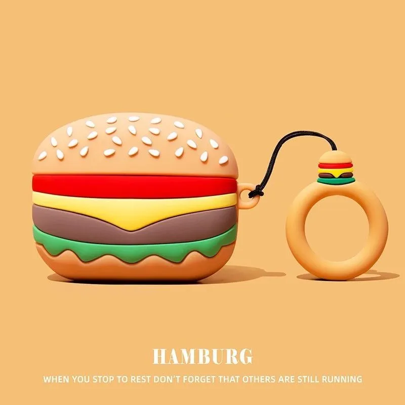 COORUBA Compatible With Huawei Freebuds Clip Protective Case For Freebuds 4i/5i/SE2 Silicone Hamburger Headphone Cases-1