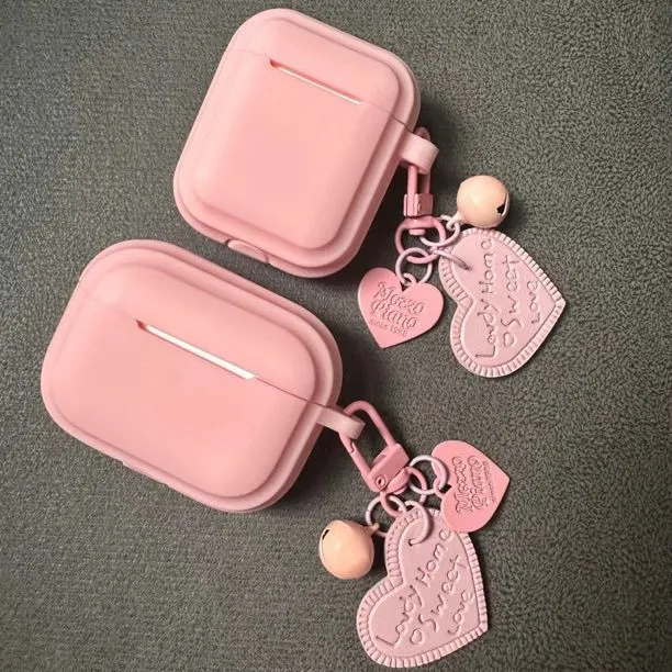 COORUBA Compatible With AirPods Pro AirPods 3 AirPods Pink Silicone Soft Shell Protective Case Headphone Cases-9