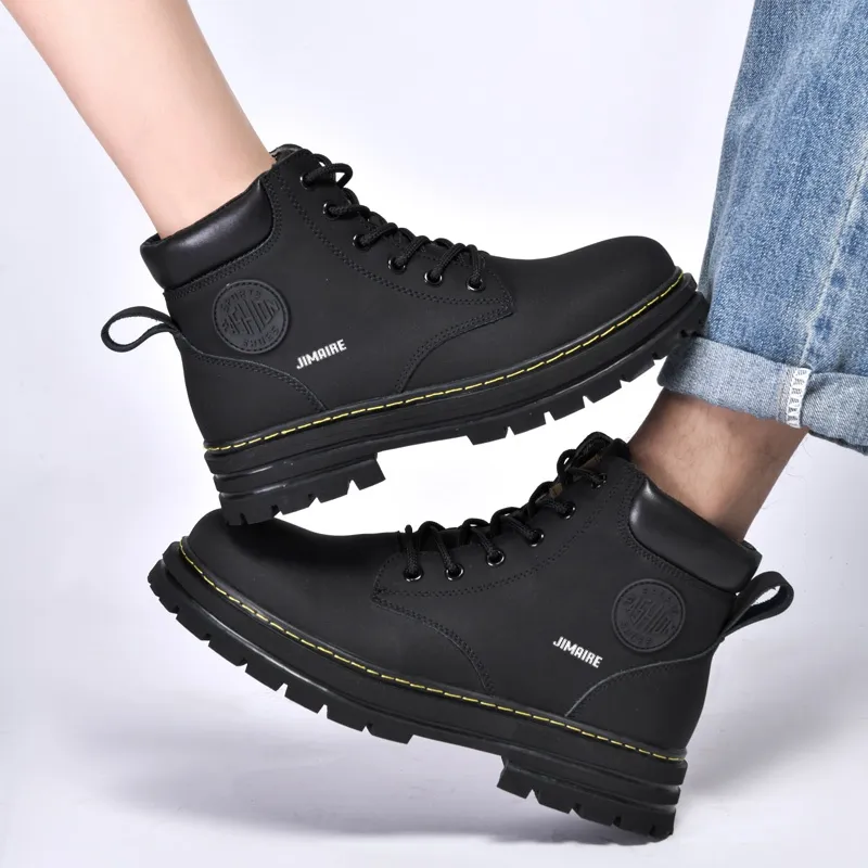 King Jinmai Short Martin Boot Unisex Black-3