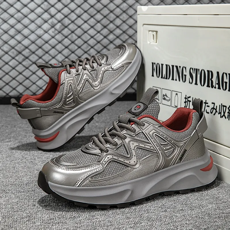 King Jinmai Slip Resistant Breathable Height Increasing Low Top Chunky Sneakers Men's-7