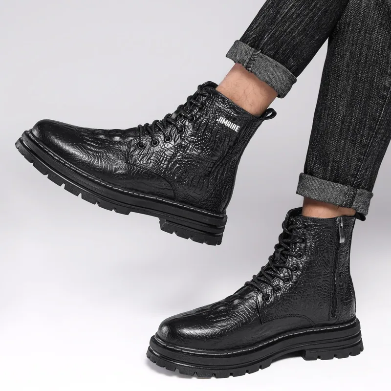 King Jinmai Short Martin Boot Unisex Black-3