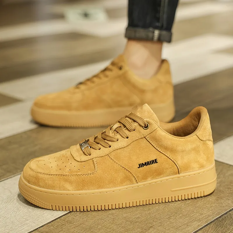 King Jinmai Slip Resistant Low Top Skateboard Shoes Men's Wheat-4