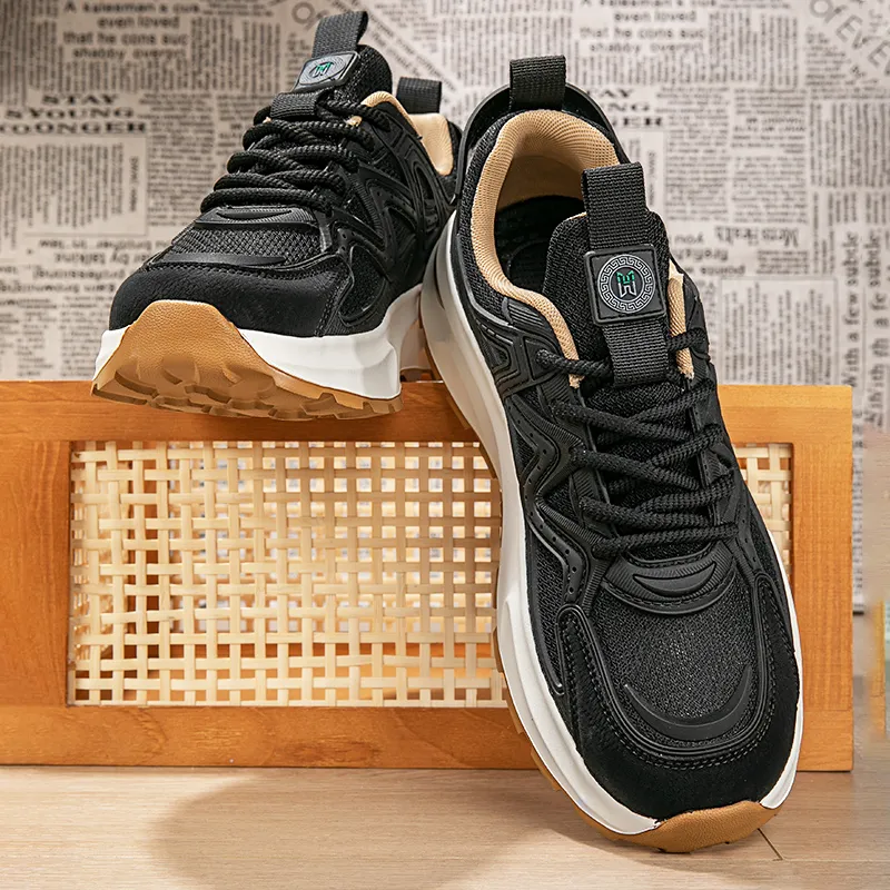 King Jinmai Slip Resistant Breathable Height Increasing Low Top Chunky Sneakers Men's-16