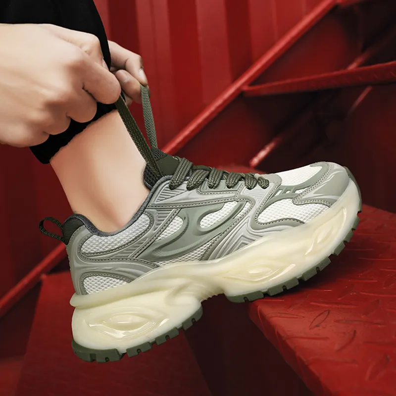 King Jinmai Shock Absorbing, Non Slip, Wear Resistant, Breathable And Lightweight Low Top Chunky Sneakers Men's-14