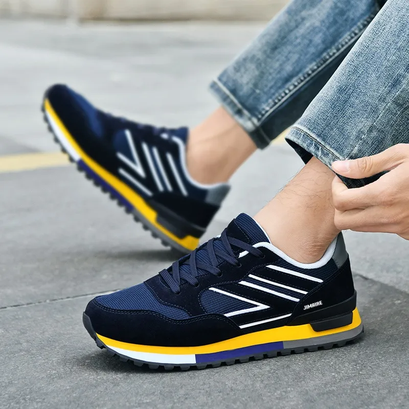 King Jinmai Low Top Casual Shoes Men's Black Royal Blue-3